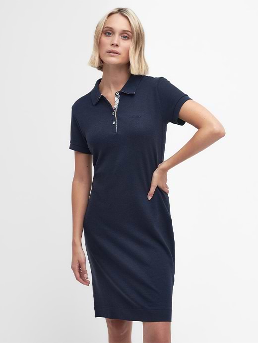 Barbour Women's Polo Dress Navy/Print