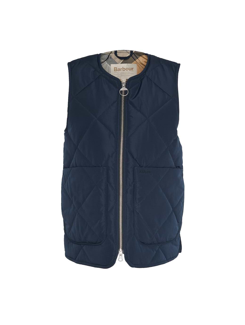 Barbour Women's Shelby Gilet Navy/Sky Dress Tartan