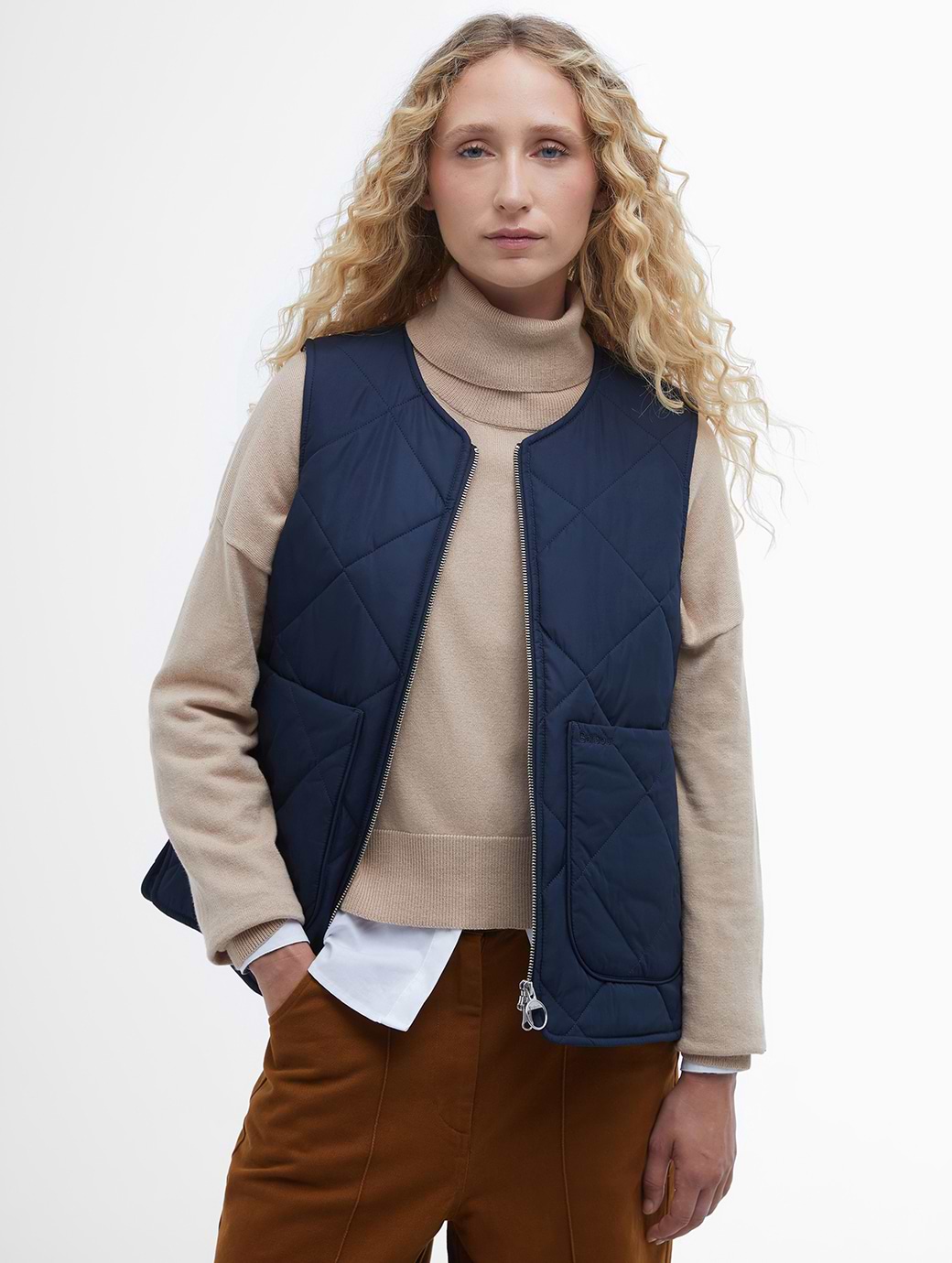 Barbour Women's Shelby Gilet Navy/Sky Dress Tartan