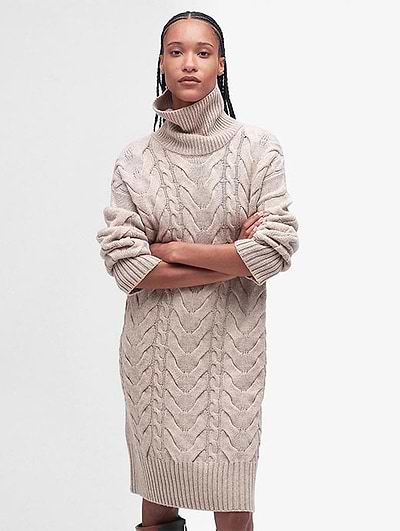 barbour woodlane knitted dress Woodlane Wool-Blend Funnel Neck Sweaterdress