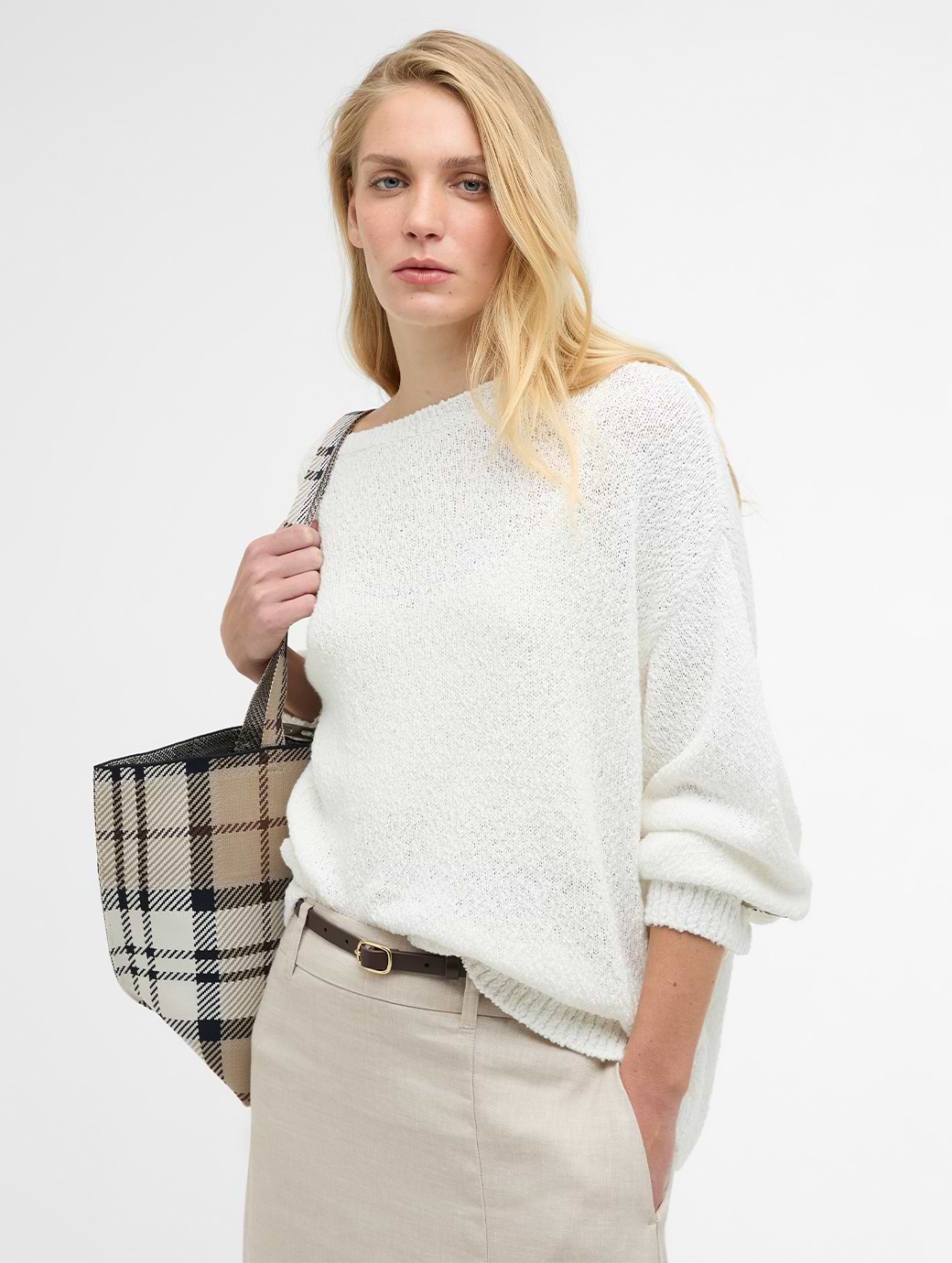 Barbour Women's Gabby Knitted Jumper Cloud