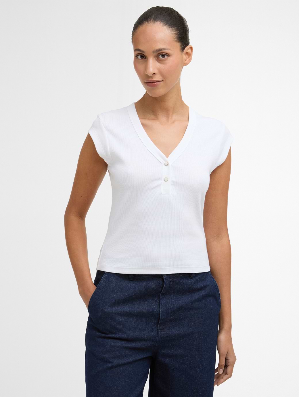 Barbour Women's Verona Ribbed T-Shirt White