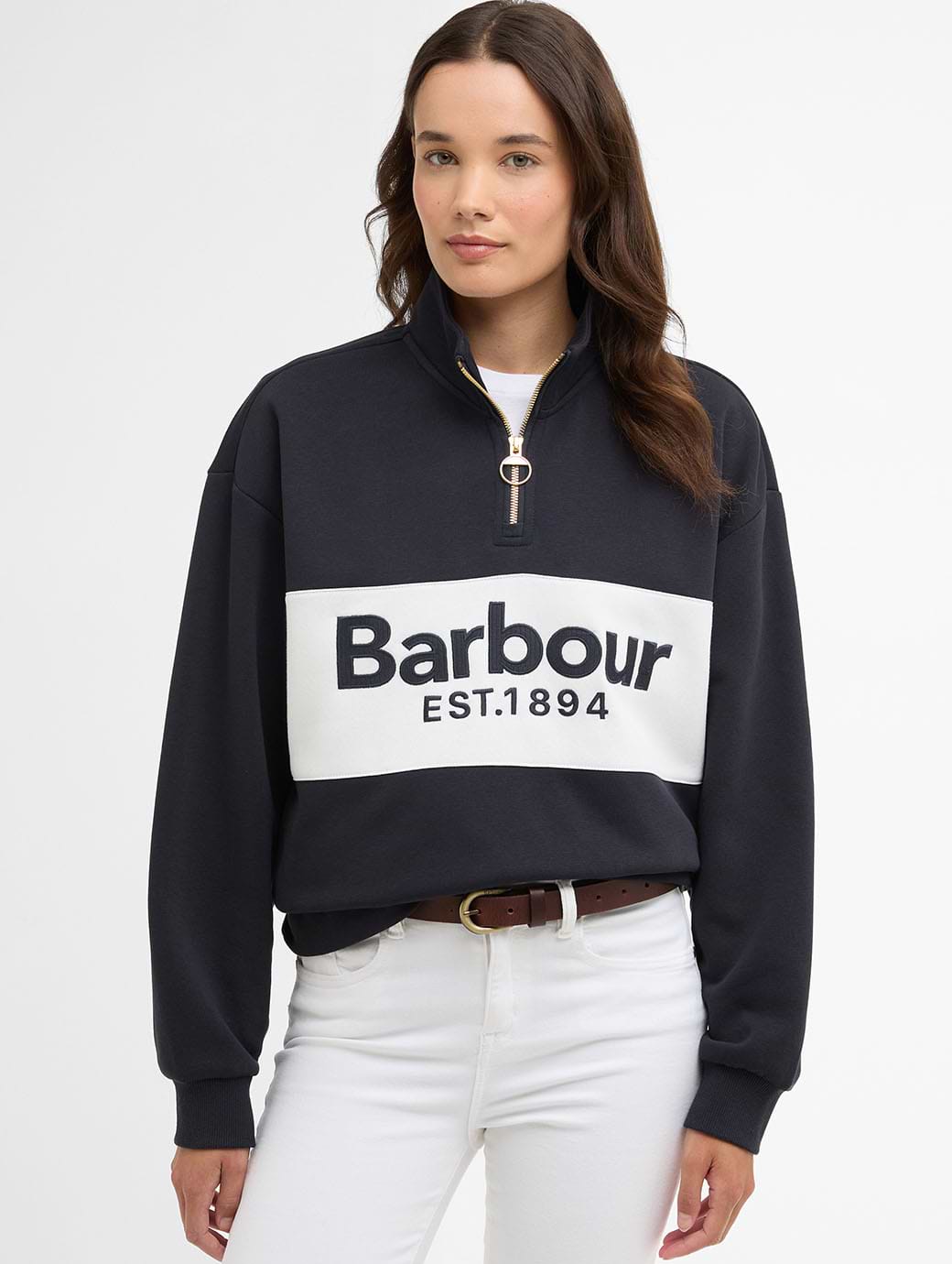 Barbour Women's Zaria Half-Zip Jumper Dark Navy