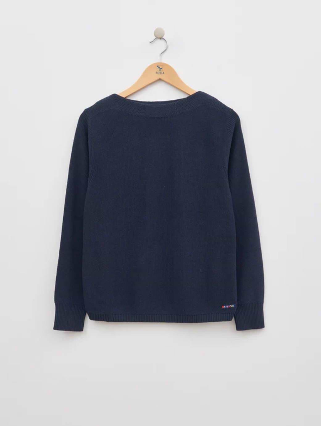 Batela Women's Boat Neck Sweat Navy Blue