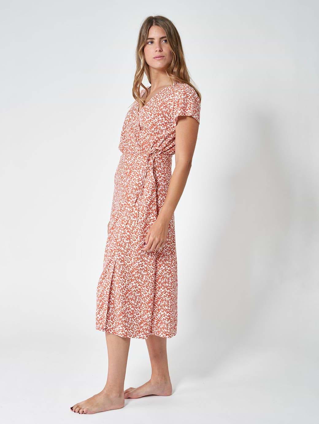 Batela Women's Long Viscose Dress with Crossed Cord Micro Alguse