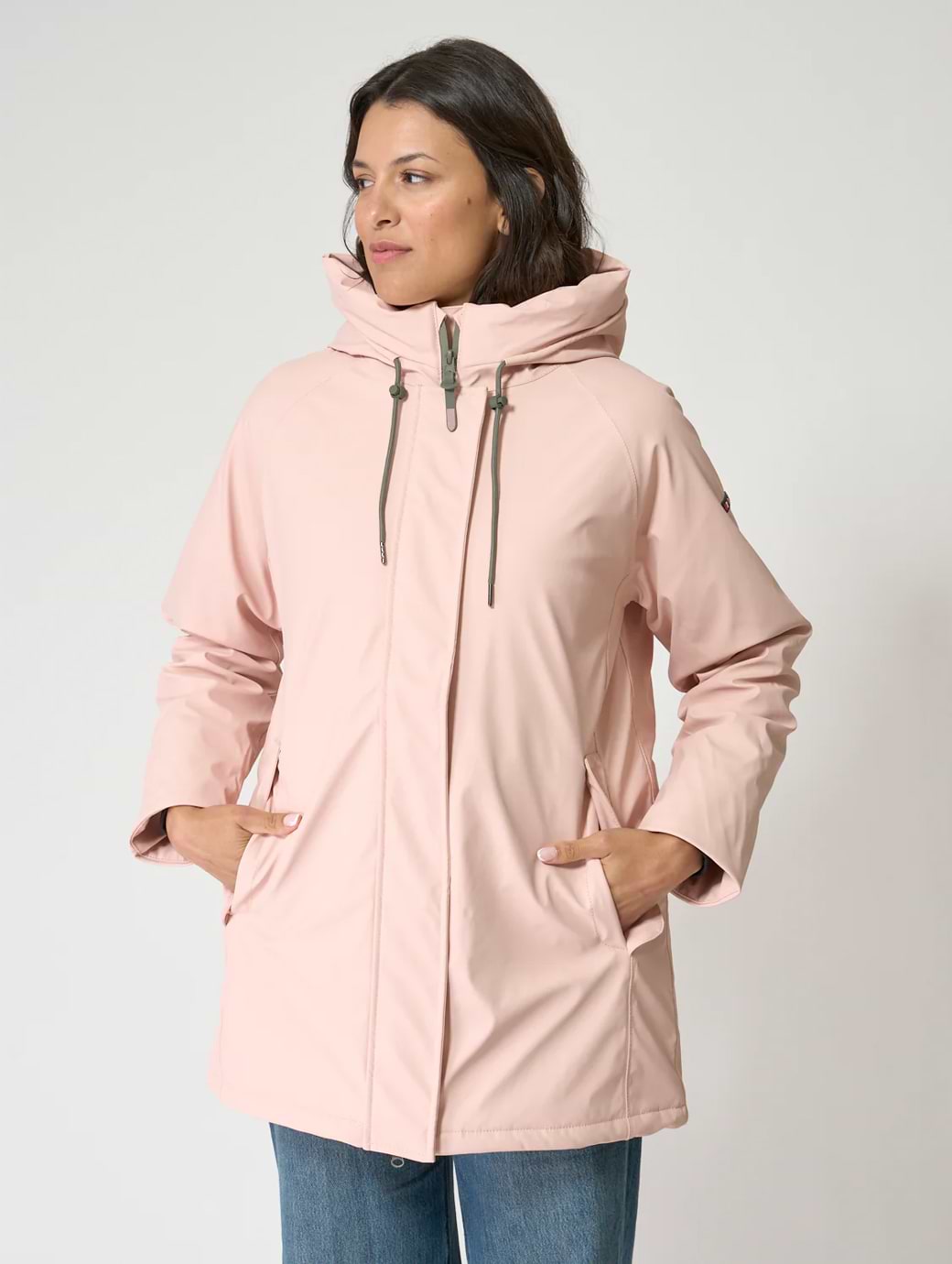 Batela Women's PVC Raincoat with Cotton Lining with Sealed Seams Rose Smoke