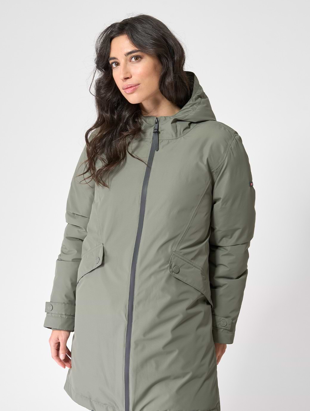 Batela Women's Recycled Polyester Raincoat with Sealed Seams Mulled Basil