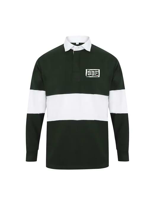 Back British Farming Men's Panelled Rugby Top Forest Green/White