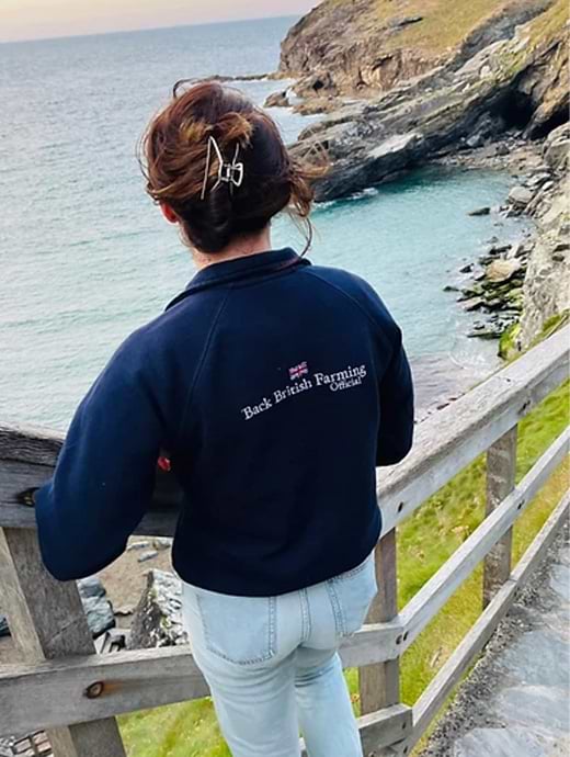 Back British Farming The Classic BBF Quarter Zip Navy