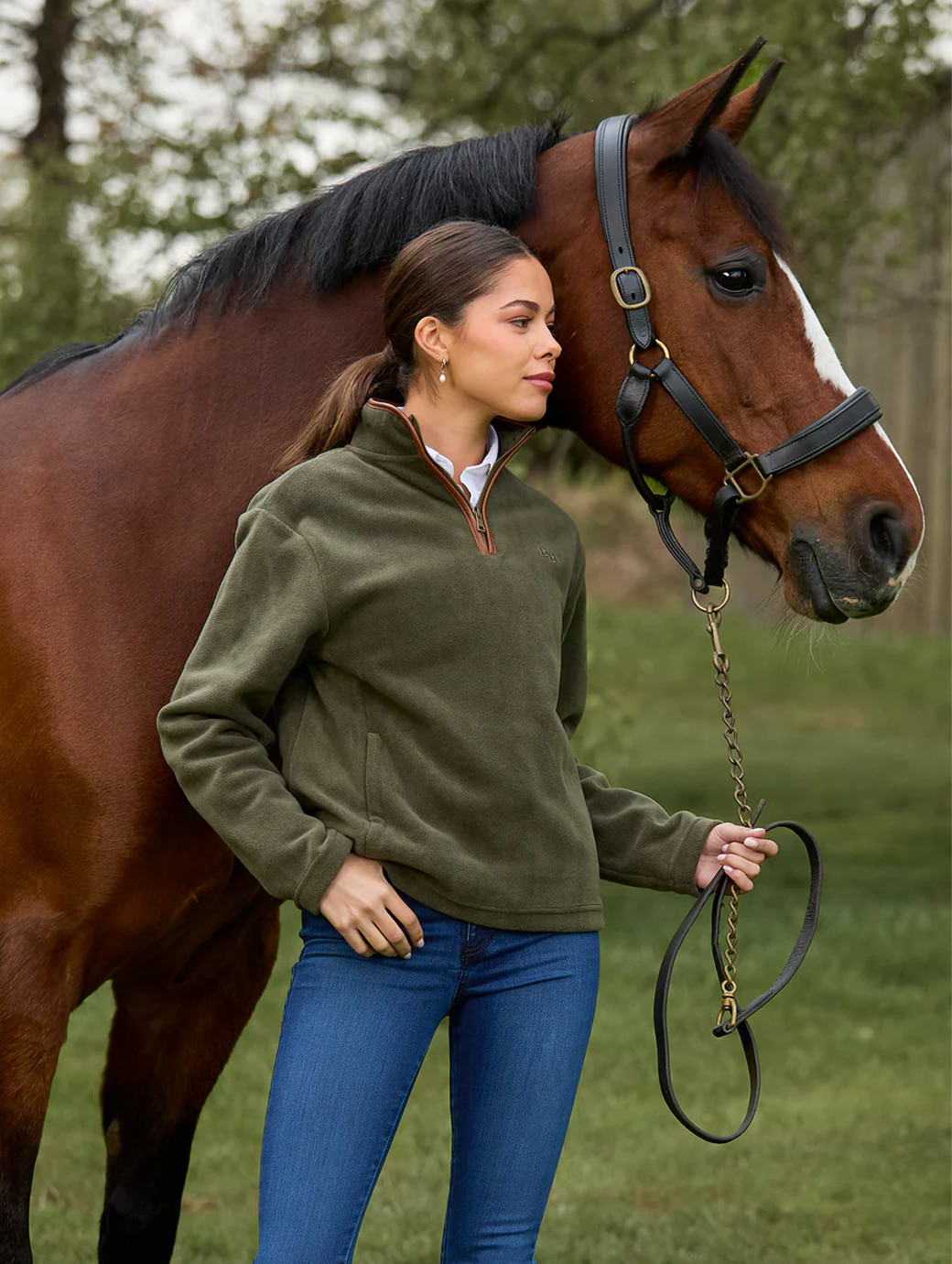 Beaumont & Bear Topsham Unisex Quarter Zip Fleece Khaki