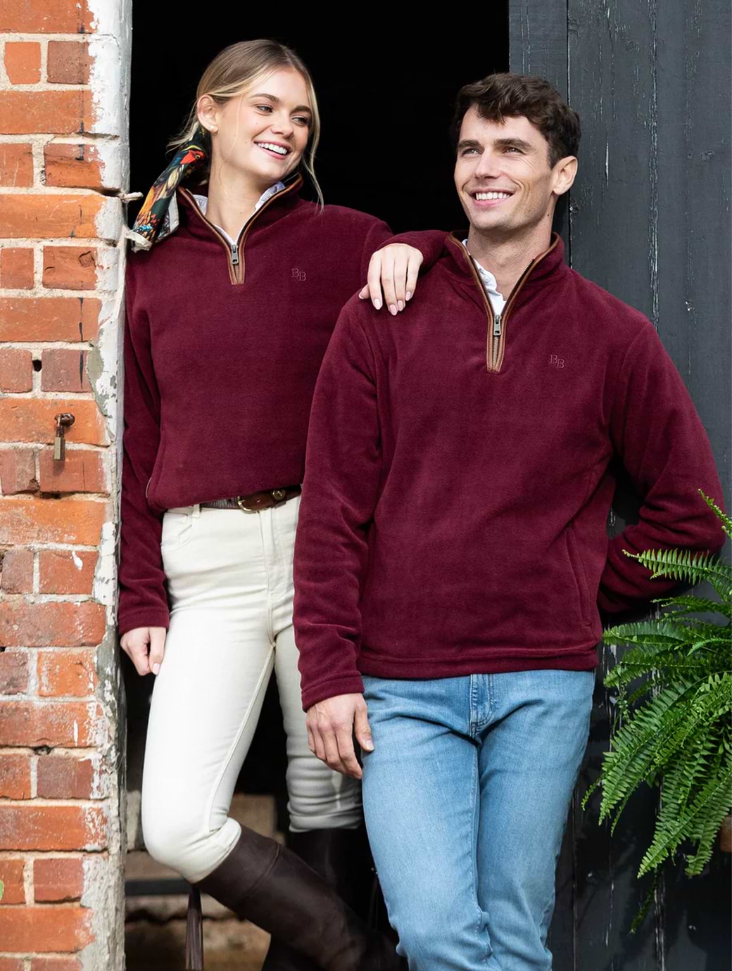 Beaumont & Bear Topsham Unisex Quarter Zip Fleece Port