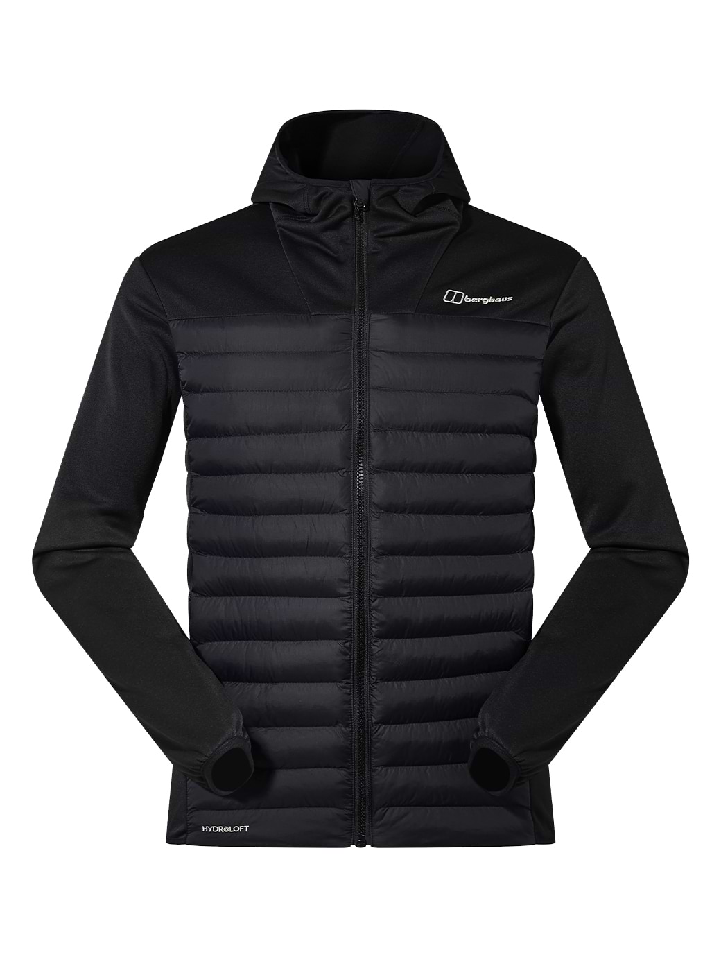 Men's hybrid jacket with hood clearance