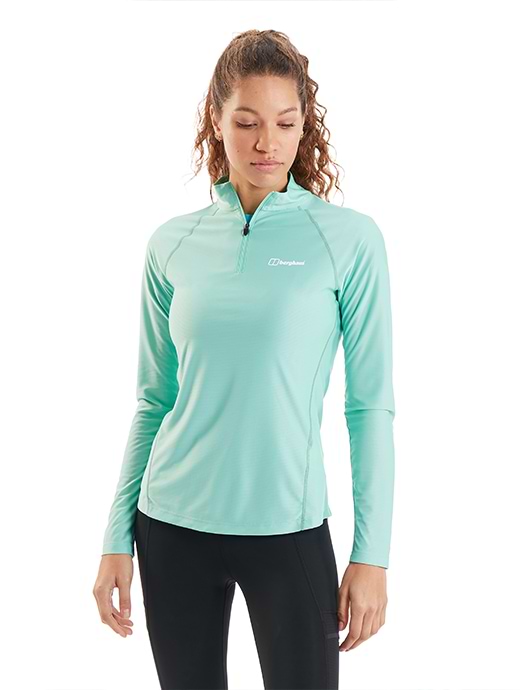 Berghaus Women s 24 7 Zip Long Sleeve Baselayer Green