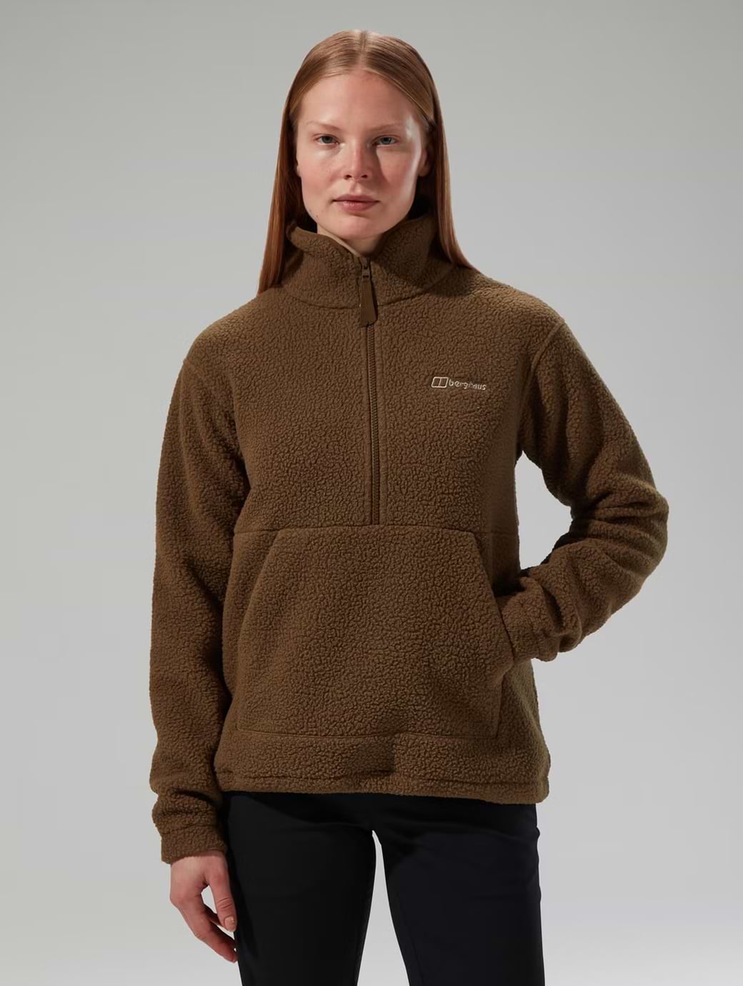 Berghaus Women's Hawksker Half Zip Fleece Light Brown
