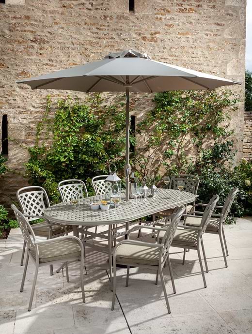 Hartman Berkeley 8 Seat Oval Set Maize/Wheatgrass