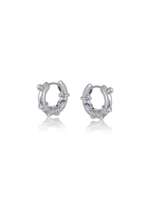 Big Metal London Carla Ridged Hoop Earrings Silver