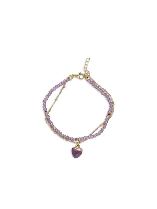 Big Metal London Circe Heart Charm Bracelet Lilac