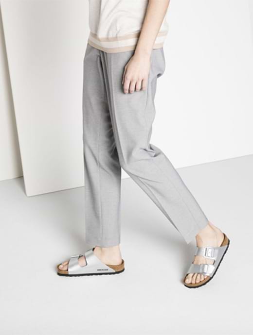 Birkenstock Arizona Birko Flor Narrow Silver