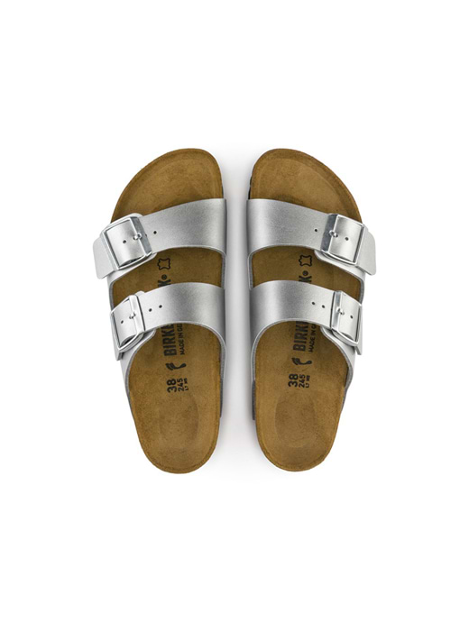 Birkenstock Arizona Birko Flor Narrow Silver
