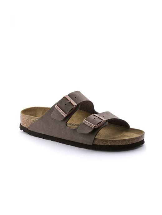 Birkenstock Arizona Birko-Flor Nubuck Narrow Mocha White | Griggs