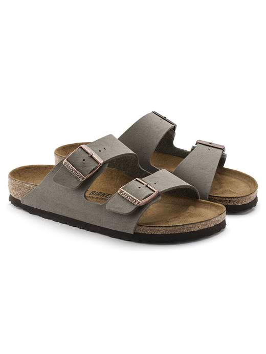 Birkenstock Arizona Birko-Flor Nubuck Narrow Stone