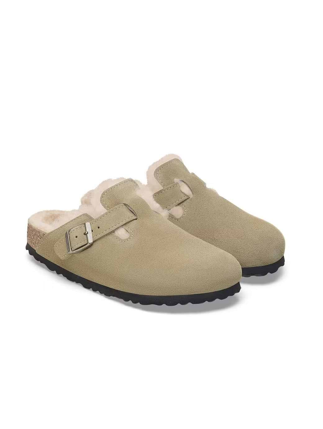 Shearling birkenstocks sales