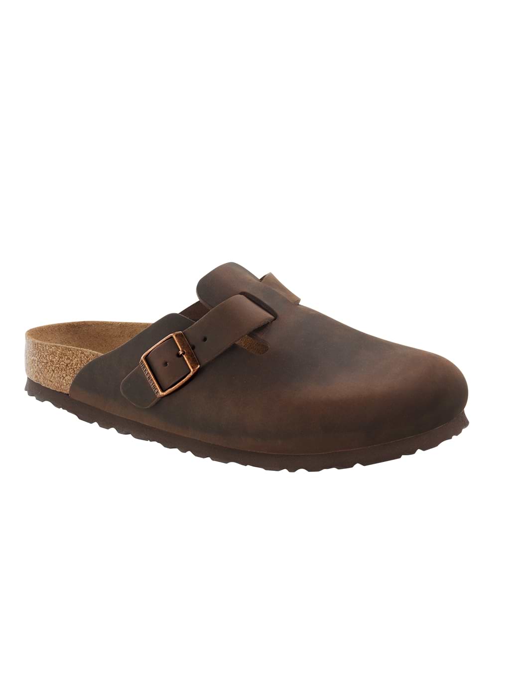 Birkenstock Unisex Boston Soft Footbed Natural Leather Oiled Regular Fit Habana