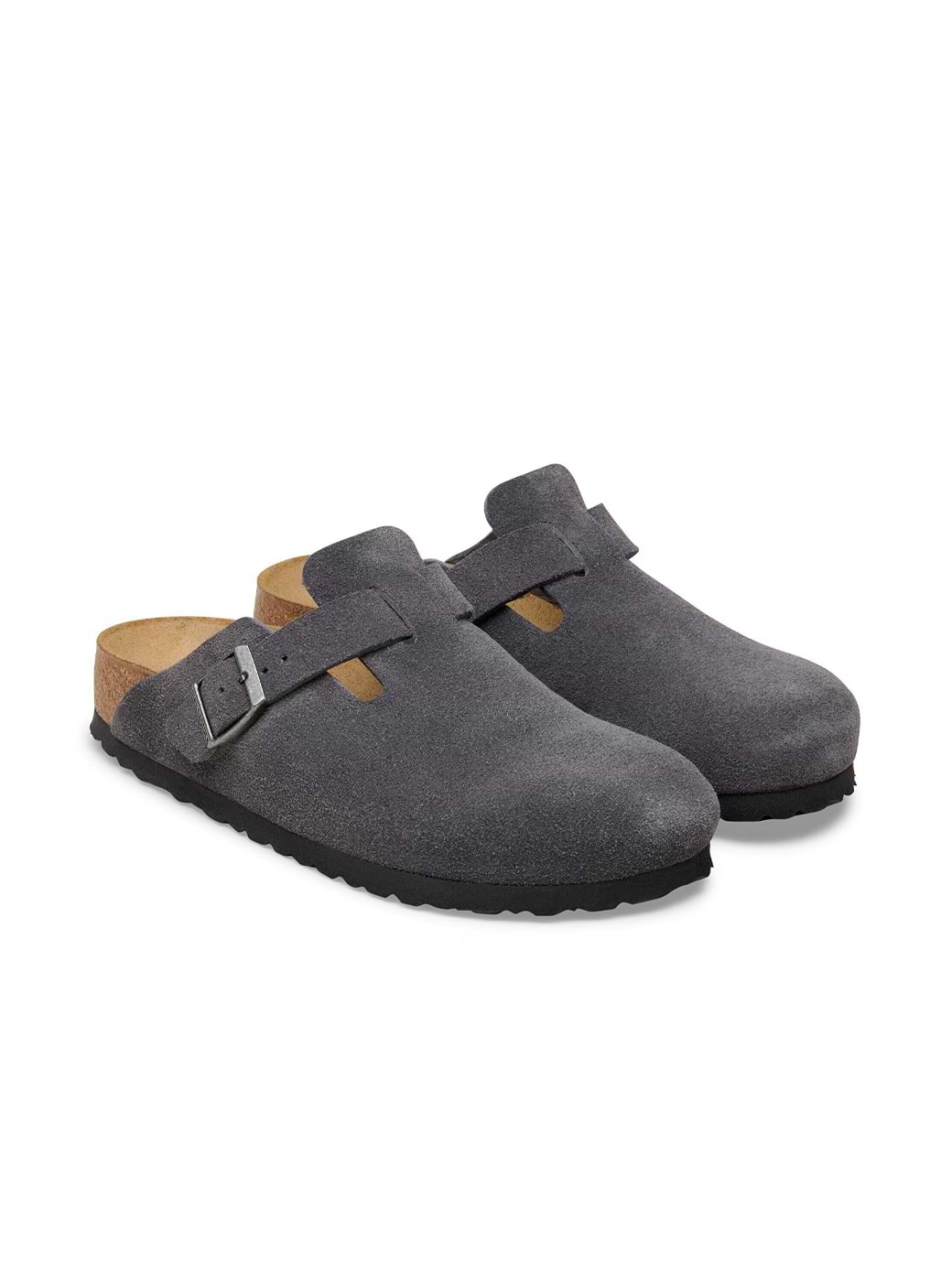 Birkenstock Men's Boston Suede Leather Sandal Charcoal