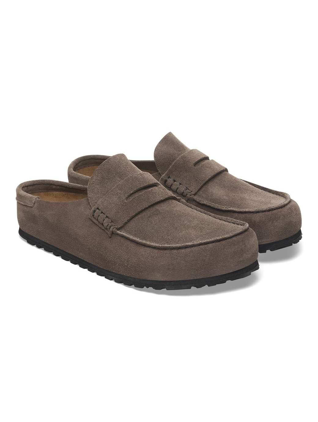 Birkenstock Unisex Naples Wrapped Suede Leather Shoe Concrete Grey