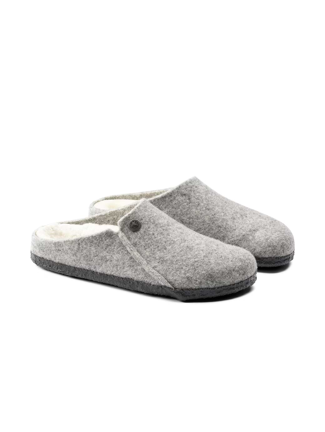 Birkenstock Unisex Zermatt Shearling Felt Slipper Regular Fit Light Grey
