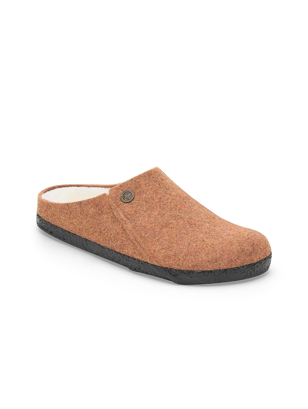 Birkenstock Unisex Zermatt Shearling Felt Slipper Regular Fit Toffee Melange