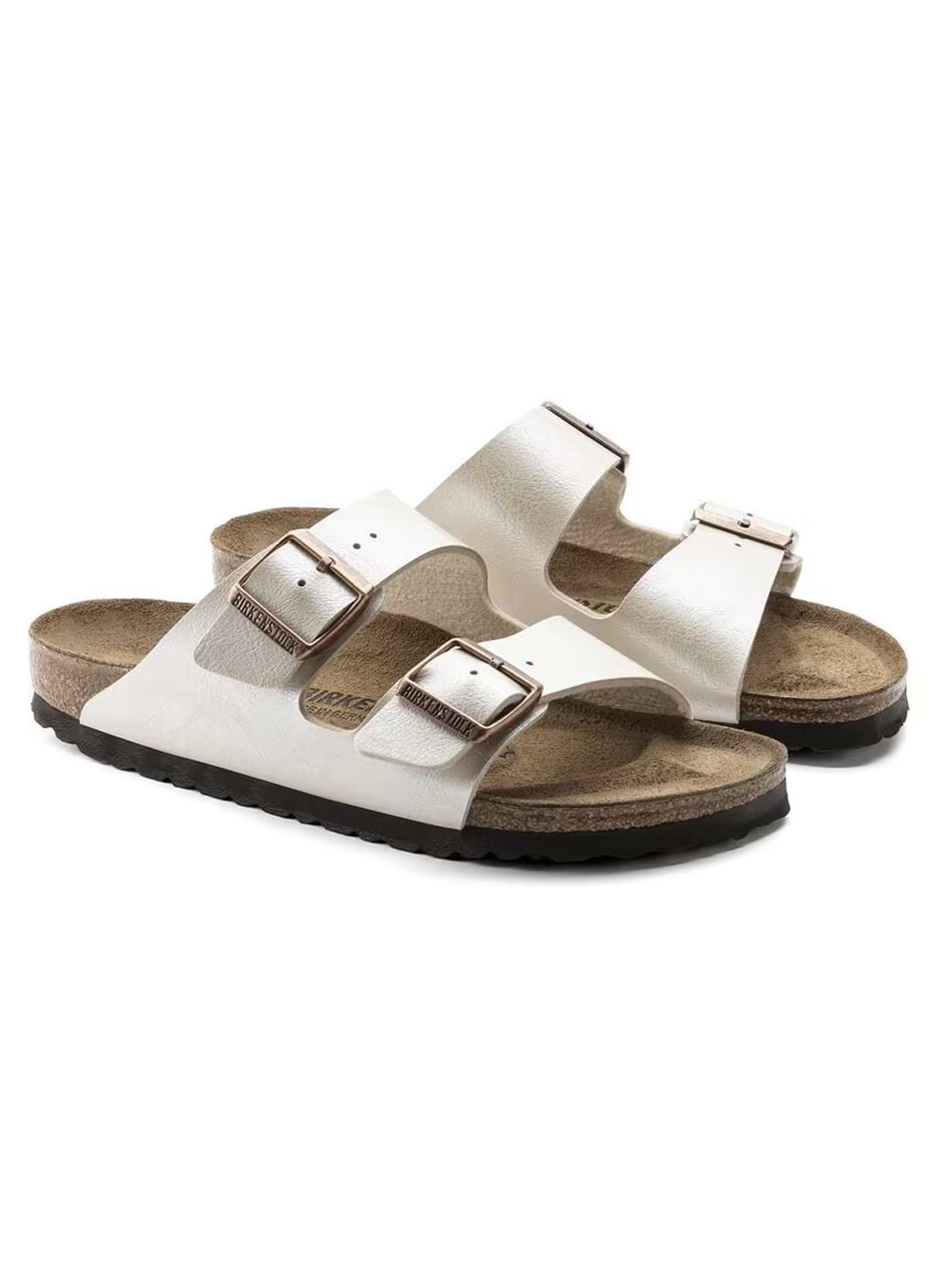 Birkenstock Women's Arizona Birko-Flor Narrow Fit Graceful Pearl White
