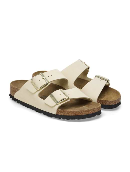 Birkenstock Women s Arizona Nubuck Leather Sandal Narrow Fit Ecru