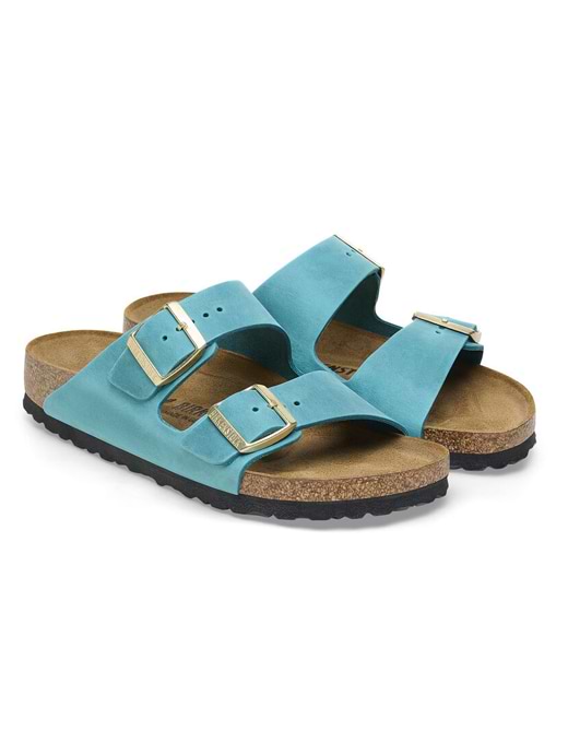 Birkenstock Women s Arizona Oiled Leather Sandal Narrow Fit Biscay Bay