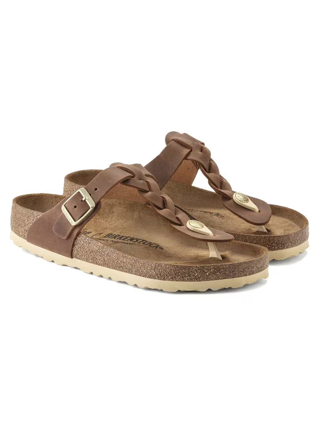 Birkenstock Women's Gizeh Waxy Leather Narrow Fit Cognac