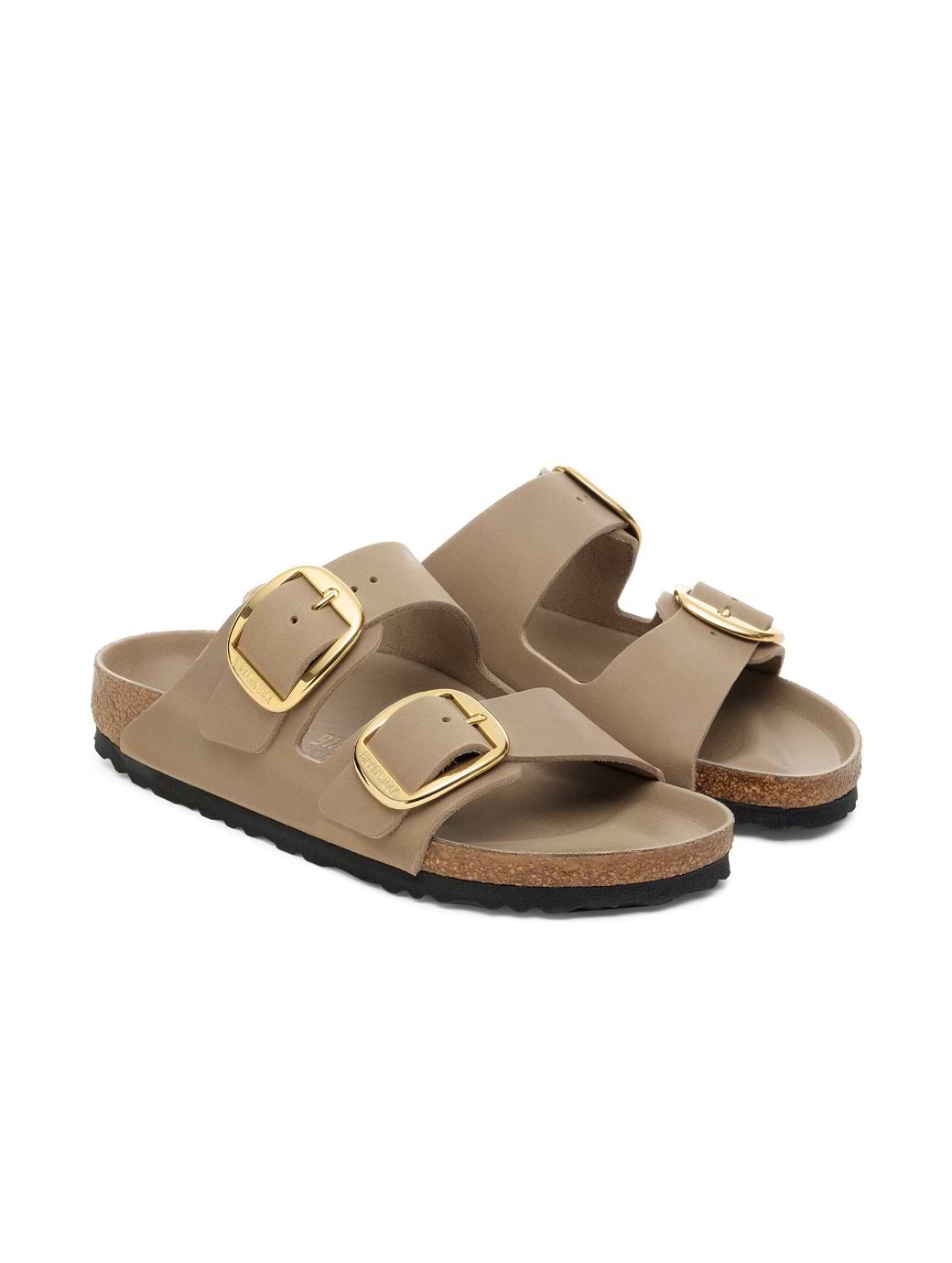 Birkenstock Women's Arizona Big Buckle Oiled Leather Sandal Narrow Fit Taupe