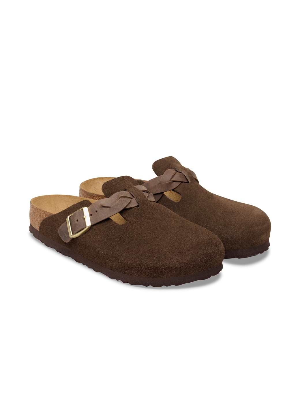 Birkenstock Women's Boston Braided Suede Leather Narrow Fit Carafe
