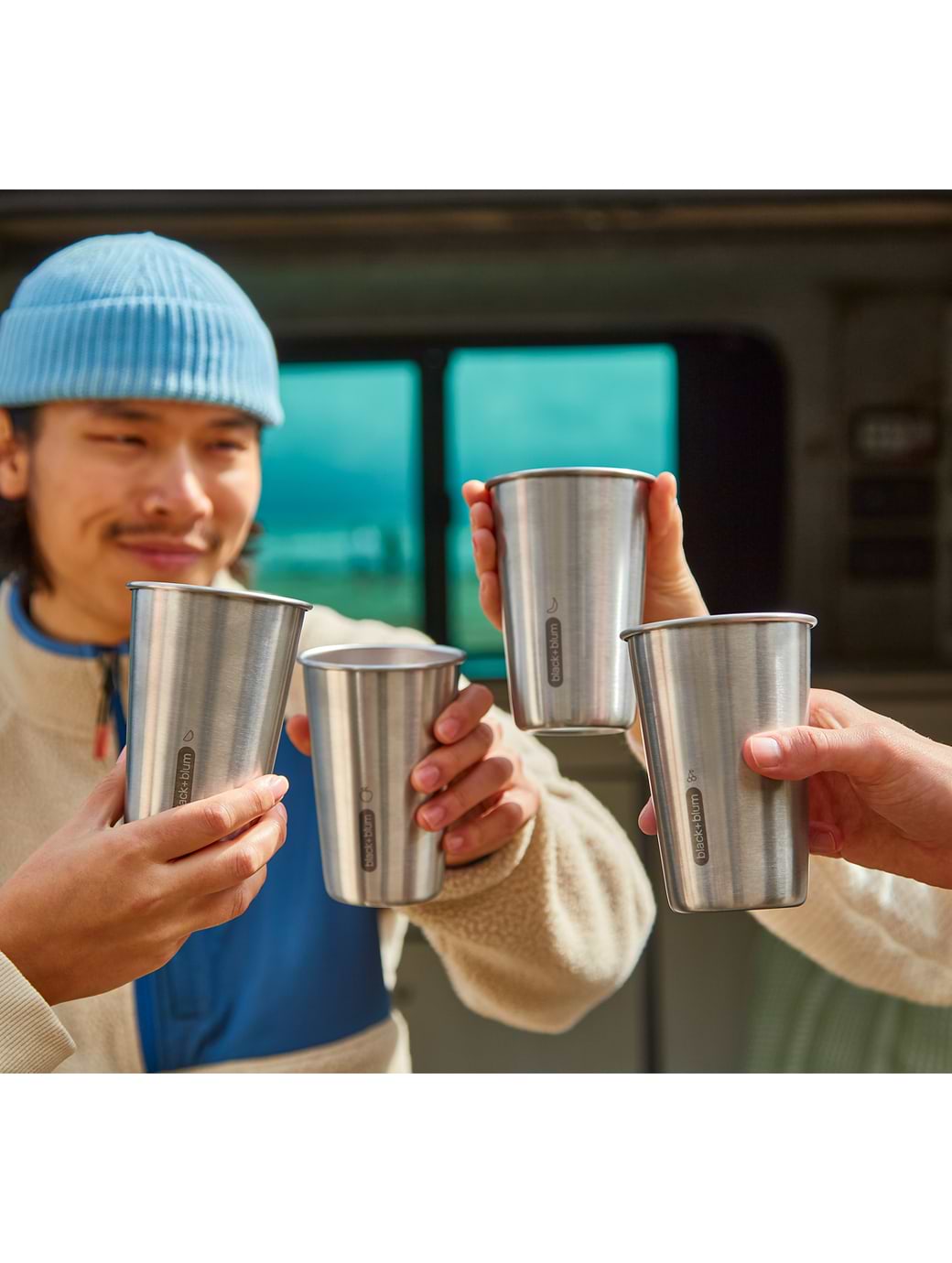 Black & Blum Picnic Cup Set of 4 500ml Grey