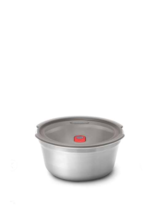 Black & Blum Steel Food Bowl Large Grey/Red