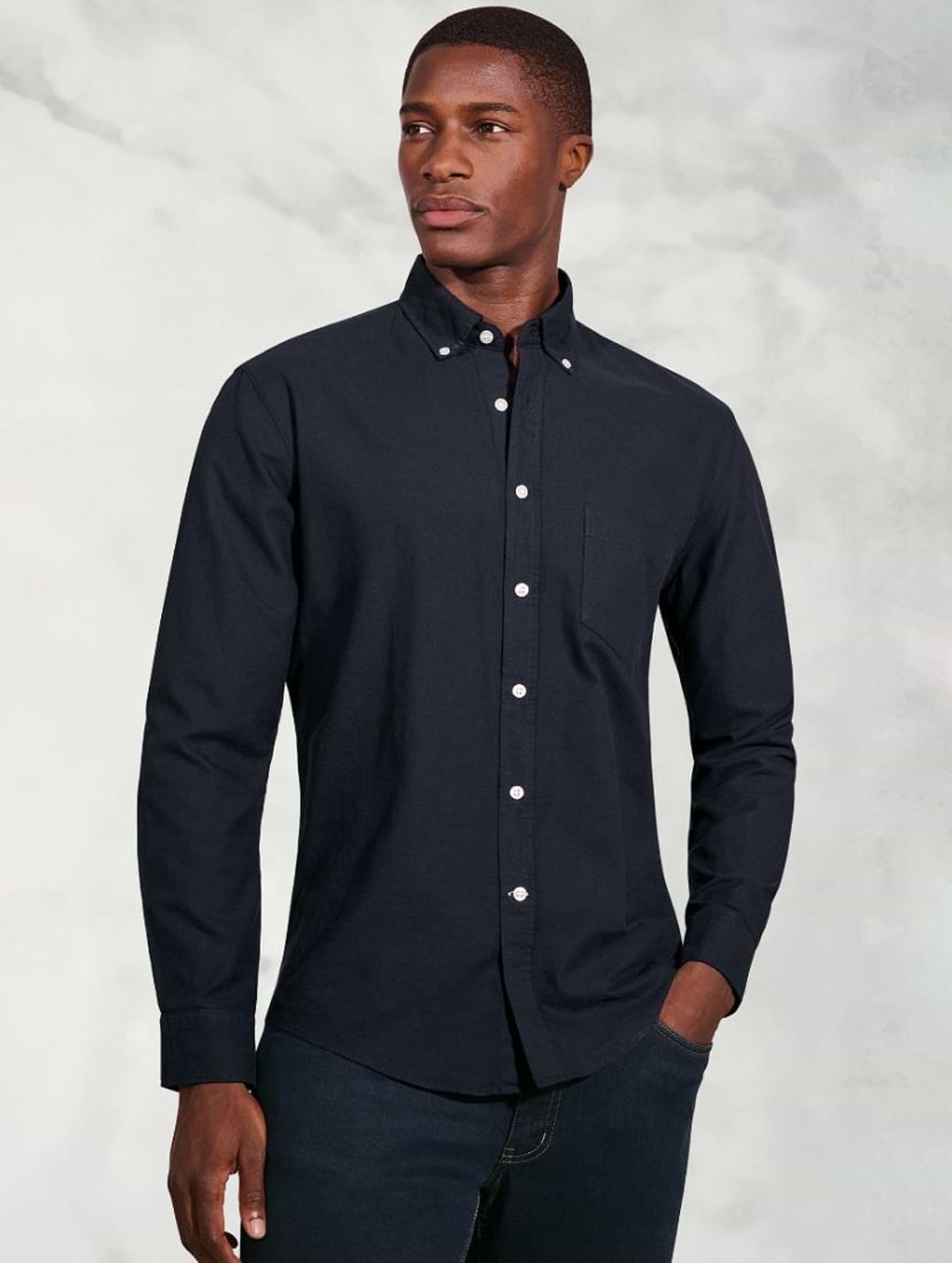 Brook Taverner Men's Regular Fit Oxford Cotton Shirt Navy