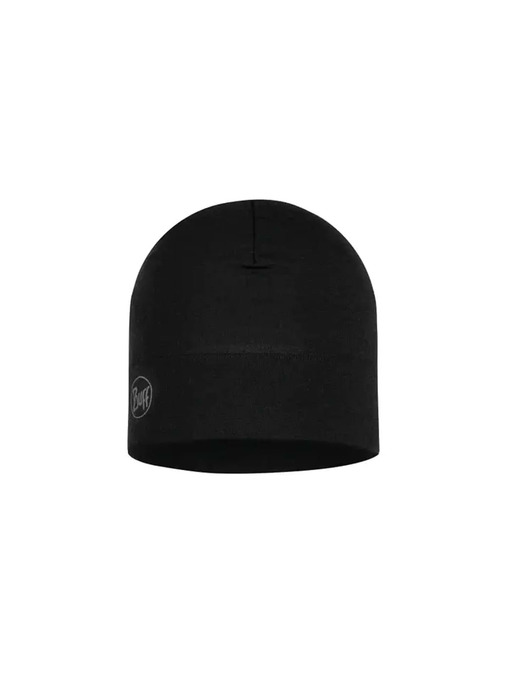 Buff Merino Midweight Beanie Solid Black One Size