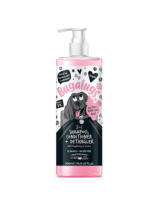 Bugalugs 3in1 Detangle Shampoo, Conditioner - Raspberry & Lemon 500ml