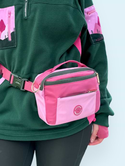 Pawsome Paws Boutique All In One Bumbag Walkies Ready® Pink/Green
