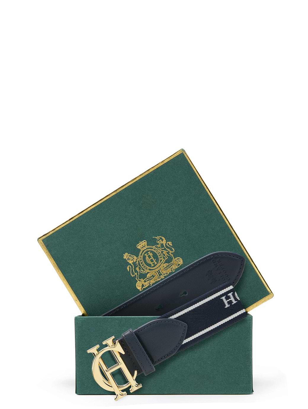 Holland Cooper Burghley Logo Riding Belt Ink Navy