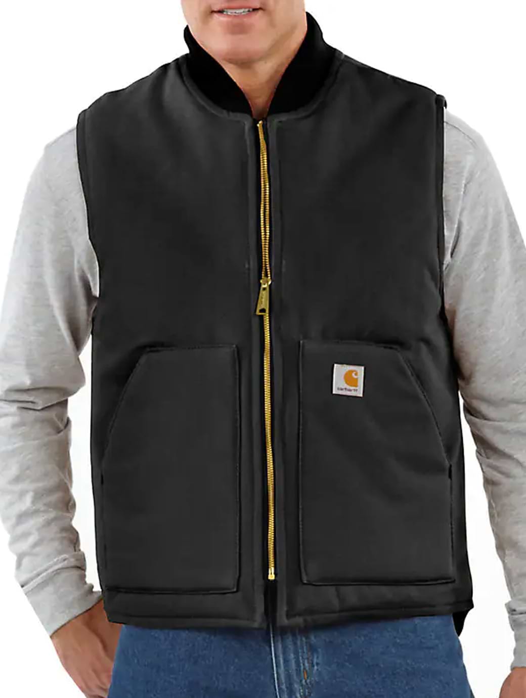 Carhartt Men's Iconic V01 Firm Duck Vest Black