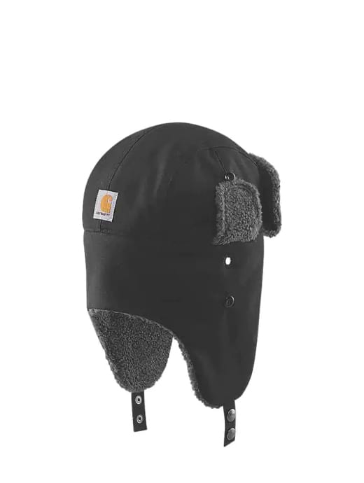 Carhartt Rain Defender Canvas Trapper Hat Black