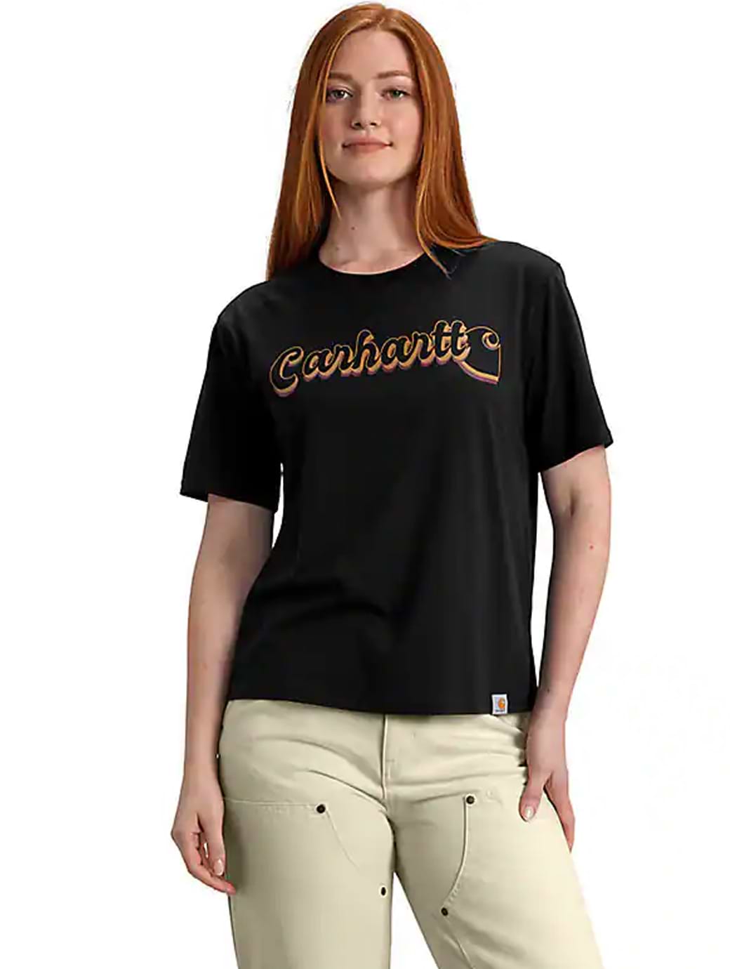 Carhartt Women's Script Short Sleeve Patch T-Shirt Black