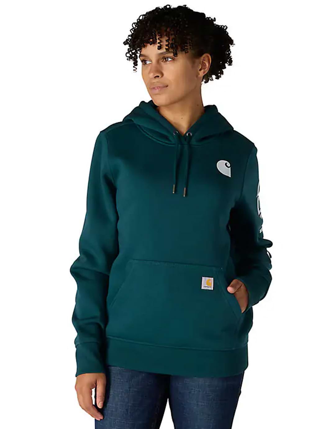 Carhartt Women's Iconic Clarksburg Logo Sweatshirt Greenstone