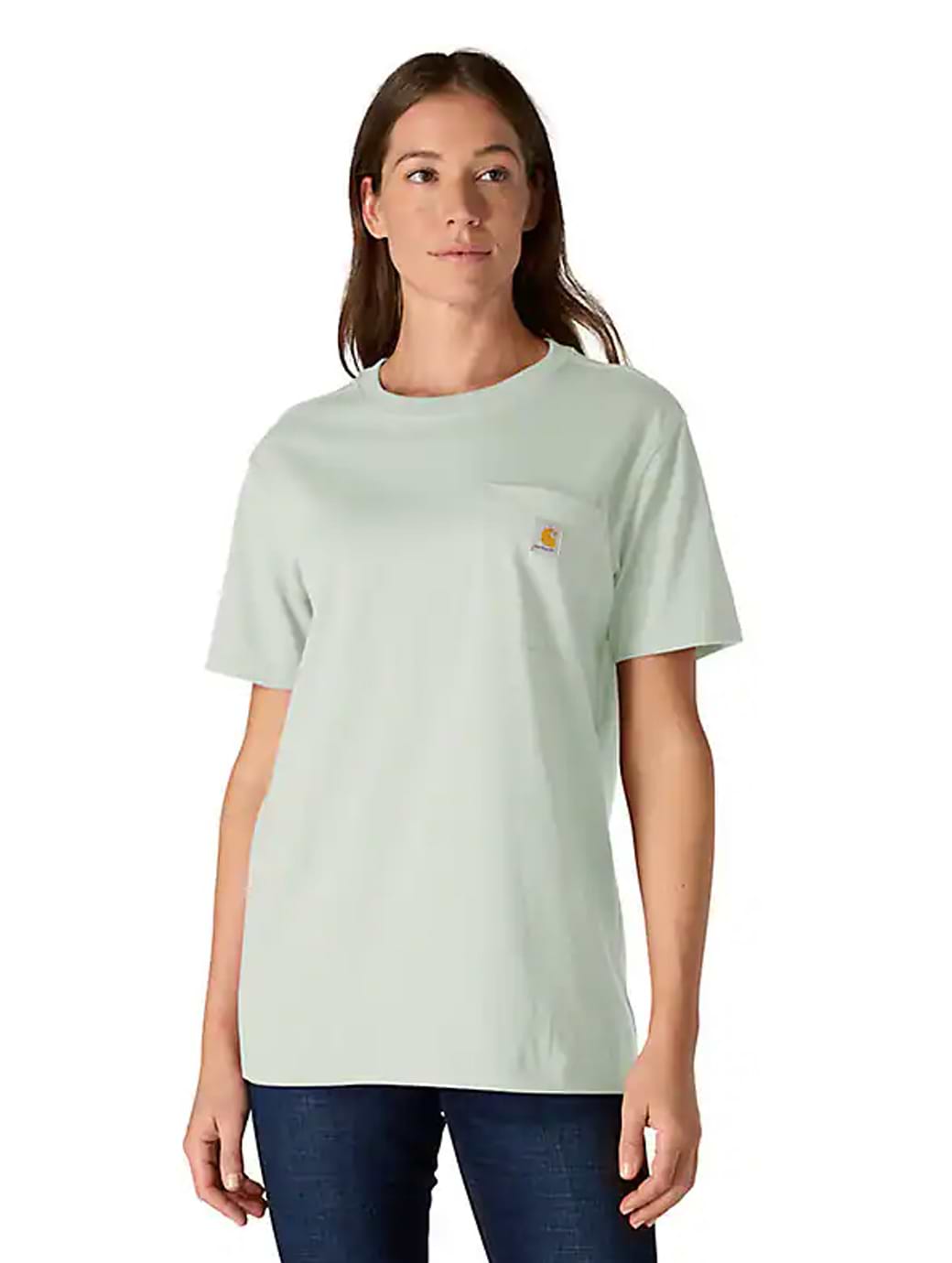 Carhartt Women's Iconic WK87 Pocket T-Shirt Smoked Teal 