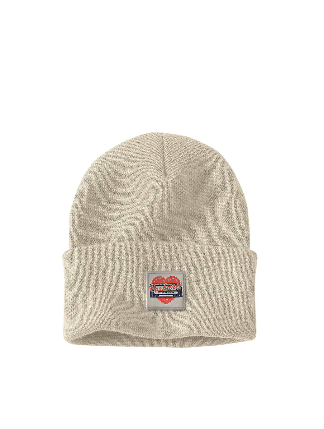 Carhartt Women's Knit Heart Patch Beanie Oat Milk